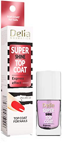 Delia Cosmetics – Top Coat Super Shine – Unghie lisce e brillanti – Rafforza e protegge la lamina ungueale – Con olio di bacche di acai – Asciugatura rapida – 11 ml
