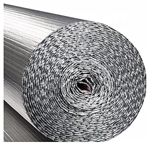 NAKAN Rotolo Termoriflettente Termosifoni, Doppio Alluminio Lamina Isolante Termico con Bolla, Riflettente Barriera Radiante al Vapore per Tetto Attico Porta(Size:1x10m(3x32ft))