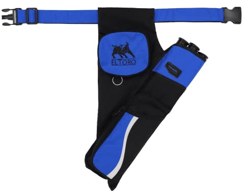 elToro Wave XL Seitenköcher Rechtshand mit 3 Pfeilröhren | Cordura wasserabweisend, große Köchertasche und Gürtel-Tasche mit Doppelzipper, verstellbarer Gürtel 66–120 cm, 46 cm