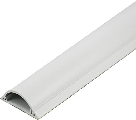 OURECO Condotto Filo Di Terra Invisibile,Protezicavo,Coperchio Cavo Semicircolare,Condotto Filo Autoadesivo,Ispessito,Anti-Calpestio,Isolante e Ignifugo,Lungo 1 M(Marrone)/White/No. 3