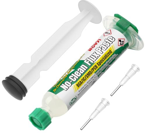BEEYUIHF No-Clean Electronic Flux, High Activity Solder Flux Paste, SMD Soldering Flux for Electronics, 10 mL Syringe Electrical Flux for BGA/LED/PCB/CPU/IC #8491
