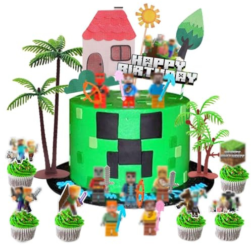 39 Stück Tortendeko, Cupcake Toppers und Tortendeko figuren, Cupcake Deko, Happy Birthday Kuchendeko, Geburtstag Kuchen Deko, Torten-deko Geburtstag, Party Decorations Supplies für Jahr Junge Mädchen