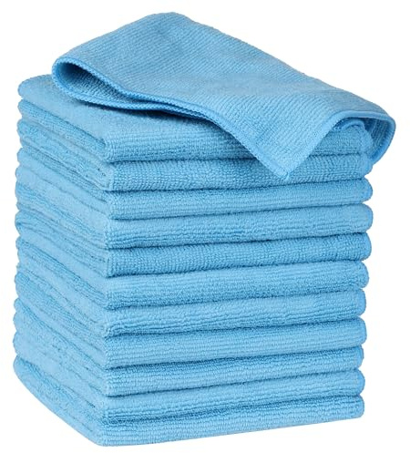 Uxcell Microfiber Absorbent Reusable Cleaning Cloth for Kitchen Window Car | Cloths. For dishes, countertops, windows. Lint-free, scratch-free, quick-drying. Blue 30cm x 30cm
