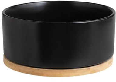 Liemuao Beheizter Katzennapf, 350 ml/600ml Haustier-Wassernapf-Heizung, beheizter Keramik-Wassernapf,USB-Lade-Wasserspender für Katzen, Hunde im Freien und drinnen (Schwarz, 350ML)