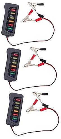 Gatuida 3stücke Automatischer Batterietester Für Kfz Motorräder Digitaler Batteriemessgerät Mit -anzeige Krokodilklemmen Für Präzise Ladezustandsprüfung Multifunktional Einfach Zu