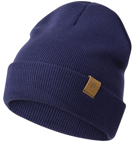 YANIKY Dammössa, herrmössa vinter, mjuk bekväm varm stickad mössa unisex, vindtät vintermössa, klassisk beanie-mössa perfekt för höst vinter och vår, blå, one size
