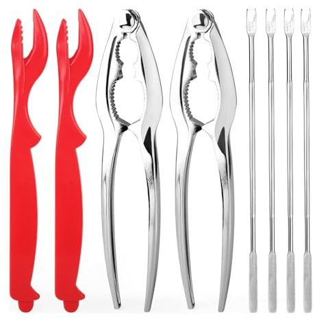 Sarini Juego de Herramientas para mariscos, Soporte Multifuncional para nueces, 2 Galletas de Cangrejo, 2 Palillos para Galletas de Langosta, 2 Tenedores para Patas de Cangrejo