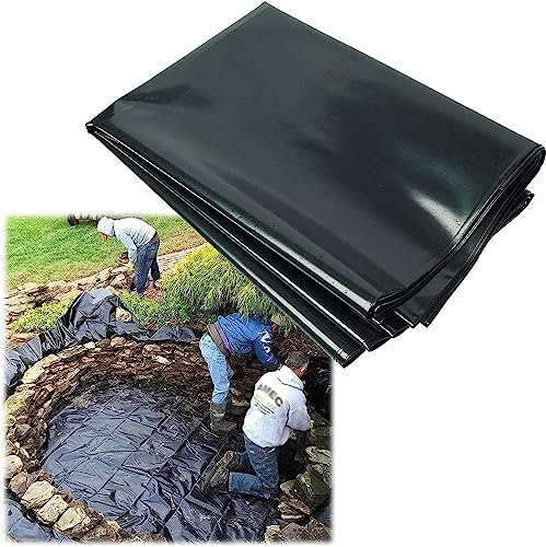 HDEP Teichfolie für Fischteiche, Bachläufe, Springbrunnen, strapazierfähig, PVC, weiche Teichhaut für Schutz und Wassergarten, 3 x 7 m, undurchlässige Folie im Lieferumfang enthalten, 3 x 3 m