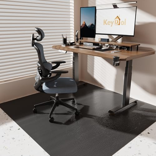 [Thickened to 2.0mm] 60x 75 Office Chair Mat for Hardwood, Vinyl Computer Floor Mat, Anti-Slip Desk Mats for Hardwood, Easy to Clean Office Chair Floor Protector, Durable Rolling Chair Mat