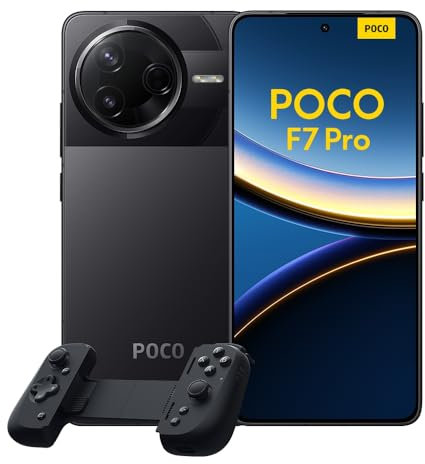 Xiaomi POCO F7 Pro - Smartphone de 12+512GB, Cámara Dual de 50 MP con OIS, Pantalla de 6,67 AMOLED 120 Hz, Snapdragon 8 Gen 3, Hypercharge 90W, Cargador no Incluido, Negro + Razer Kishi V2 USB-C