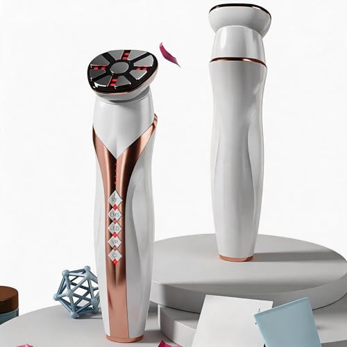 JMFBeauty rf_ems_apparat ansikte 1 MHz ansiktsmassageapparat uppladdningsbar BIO-ljus 4 färger ansiktsmassageapparat mot rynkor hemma ultraljudsanordning massageapparat