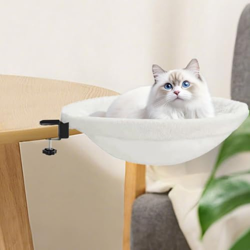 Fouvin Katzenbett für Schreibtisch Weiche Katzenhängematte Katzenbett zum Schlafen Waschbares katzenkorb Katzen Hängematte für das Homeoffice 40x40cm belastbar bis 20 kg