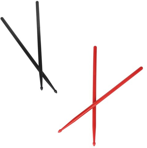 FRCOLOR 2 Paar 5a Trommelstöcke Aus Nylon Langlebige Percussion Drumsticks Mit Rutschfestem Griff Für Schlagzeug Anfänger Und Kinder Praktisches Schlagzeug Zubehör Rot