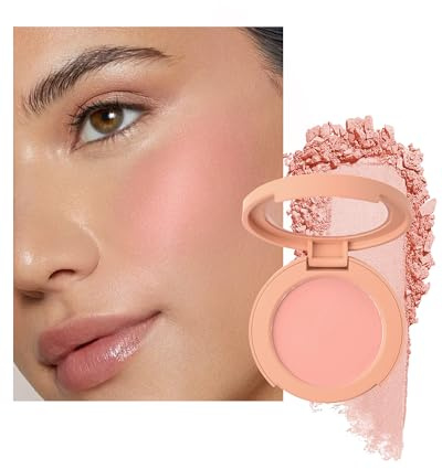 Blush Poudre, Rose Naturel Finition Mate Naturelle, Longue Durée Waterproof Fard a Joue, Pigmenté Intense Veloutée Blush Crème, Utilisable Fard a Joue et Fards à Paupières, Cadeau Maquillage Femme-05