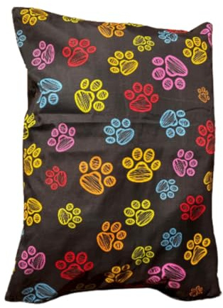 HOMELY IDEAS Large Dog Bed Cushion - Luxury Soft Pet Bed for Medium & Large Dogs - Comfortable Pack of 1 Support Sleeping Cushion with Printed Zipper Cover - Durable Indoor Pet Bed (95x70x4cm)