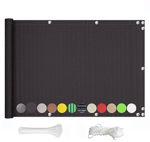 Dark Grey Balcony 100x700cm No Drill Patio Cladding for Fence & Terrace Ideal for Gardens & Swimming Pools Outdoor Privacy Solution