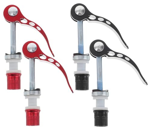 LIGHTAOTAO 4 Piezas Abrazadera para Tija Sillín Bicicleta Montaña de Aluminio Ligero con Liberación Rápida Rojo y Negro Cierre Seguro y Fácil para Bici y Mountain Bike