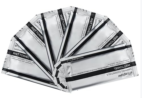 Aftaglow Tanning Essentials Wet Towel, Makeup Removal Wipes, Individually Wrapped, 50 Count