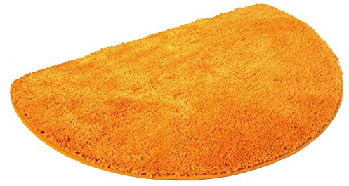 Mesana Kinzler J-10005/38 hochwertige Mikrofaser Duschmatte Uni, 50x80 cm, halbrund, flusenfrei, pflegeleicht, Terra