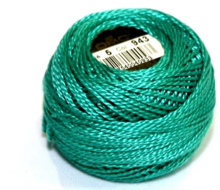 943 DMC Perlgarn, Baumwolle, Größe 5, 10 g Ball