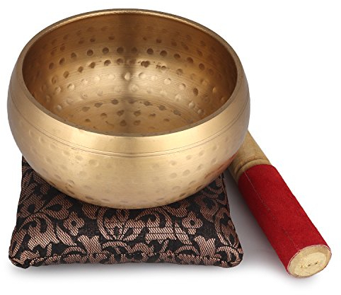 Tibetische Klangschale – 11,4 cm. Perfekt für Meditation und Yoga-Klangtherapie – Klangschalen-Set mit Kissen und Schlägel, ideal als spirituelles Geschenk