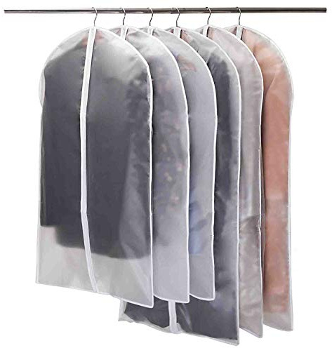 Niviy Kleidersäcke 6 Stück Transparent Kleidersack 120 x 60 cm + 100 x 60 cm, Atmungsaktiver Stoff, Hochwertiger Anzugsack, für Anzüge Kleider Mäntel Sakkos Hemden Abendkleider Anzugsack Aufbewahrung