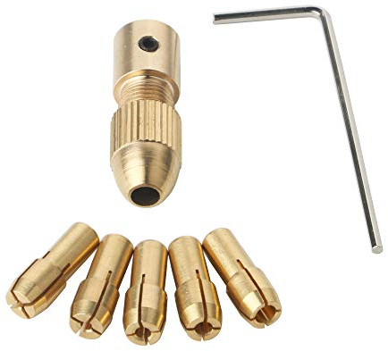 GTIWUNG 7 Stück Mini-Bohrfutteradapter, Micro Twist Bohrfutter Set, Mini Messing Bohrer Chunk Kleine elektrische Bohrer Spannzange Mikro-Bohrer Chunk Halter