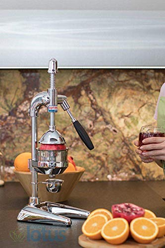 Zitruspresse in Handelsgüte, Handpresse, manuelle Fruchtpresse, Saftpresse für Orangen, Zitronen, Granatäpfel, Chrom