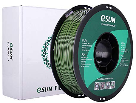 eSUN PLA+ Filament 1.75mm, 3D Drucker Filament PLA Plus, Maßgenauigkeit +/- 0.03mm, 1kg Spule (2.2 LBS) 3D Druck Filament für 3D Drucker, Olivgrün