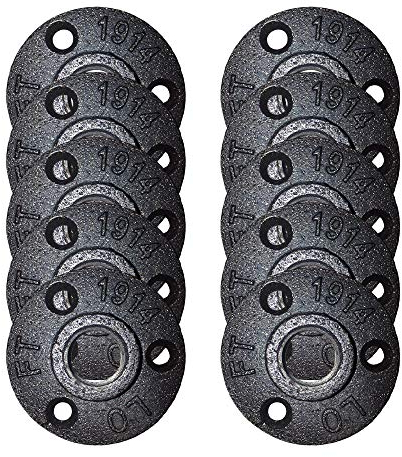 10 Stück Gewindeflansch 1/2 BSP Bodenflansch Gewindeflansch 1/2 Zoll Rohrhalterung aus Aluminiumlegierung mit 3 Löchern, für Rohr Wasserhahn Wandregal Boden Rohrmöbel Wandmontage (Schwarz)