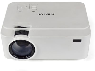 PRIXTON - Videoproiettore Portatile Goya - LED Full HD - 2.800 Lumen - 2 Altoparlanti - Telecomando incluso - Connessione VGA, 2xHDMI, USB 2.0, MicroSD, AV - Colore Bianco