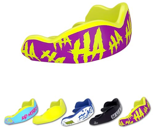 DAMAGE CONTROL High-Impact Mouth Guard – Sports Mouthguard for Boxing, Football, Hockey, Lacrosse & Basketball, Protects Teeth & Jaw, Protective Mouthpiece for Adults & Youth (Adult, HA HA HA 2.0)