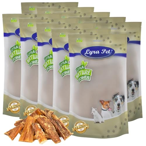 Lyra Pet® 10 kg Rindernackensehnen klein | Naturbelassener Kausnack zahnreinigend | Leckerli für alle Hunde | Hoher Proteingehalt | Langer Kaugenuss | Schonend getrocknet | Nährstoffreich