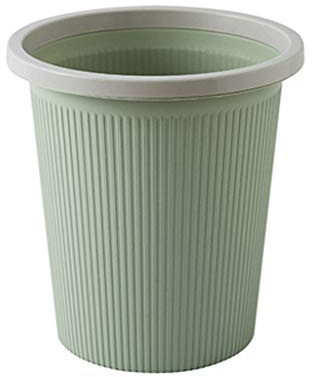 Cubo de basura MYBA sin tapa de plástico con apertura grande, contenedor de basura redondo para baños, cocinas, oficinas en casa, dormitorios (color: verde, tamaño: M)