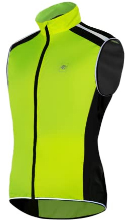 CGLRybO Men's Cycling Bike Vest High Reflective Running Vest Windproof Lightweight Sleeveless Outdoor Sports Jacket（Green,2XL）