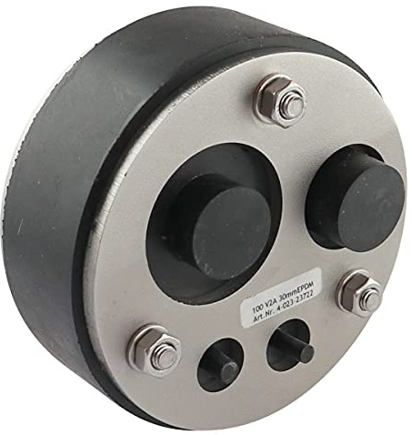 WITTKOWARE 100mm Mauerdurchführung/Ringraumdichtung für Kabel/Rohre, 4-fach (2x 10mm, 22mm, 22/34 mm)