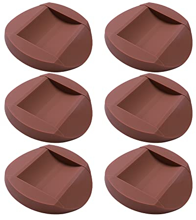 VooGenzek 6 Piezas Tazas de Goma para Muebles, Almohadillas Protectoras de Goma para Pies, Antivibración Lavadora, Protectore de Piso para Suelos, Camas, Sofás, Sillas, Ruedas, Marrón