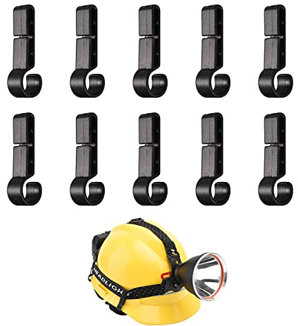 MABAHON Stirnlampen Clips 10pcs Scheinwerferhaken Schutzhelm Kopflampe Clip | Stirnlampen Kopflampe Clips Schwarz Hardhat Lichtclip für Alle Arten von Scheinwerfern