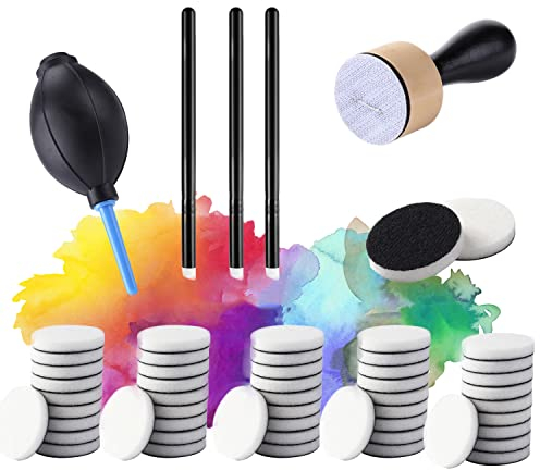 OTCRAFT 58PCS Mini Outils de mélange de Peinture à l'encre avec Mousse de Rechange pour Peinture Dessin Fournitures artistiques poignée Outils pour travaux manuels, projets de Scrapbooking