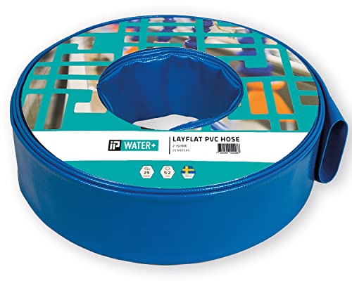IP Water+ Tuyau plat | Ø 50 mm | 2 x 25 m | Tuyau de refoulement en PVC | Pompe pour bassin et piscine