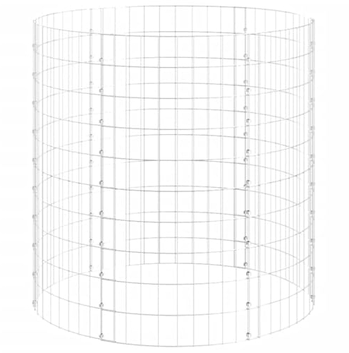 vidaXL Garden Composter Waste Box Fertiliser Container Recycling Bin Composter Storage Waste Rubbish Box Compost Bin Ø100x100 cm Galvanised Steel