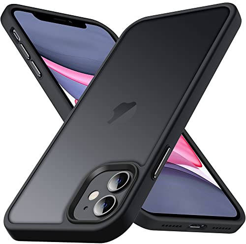 Anqrp Matt Zero Serie für iPhone 11 Hülle dünn [Militärischer Schutz & Kameraschutz] Transluzente Schutzhülle Kratzfest Stoßfest Robuste Handyhülle für iPhone 11 Case, Schwarz