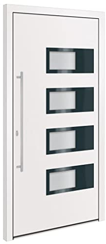 Porte d entrée Blanc 100x200 cm Aluminium et PVC
