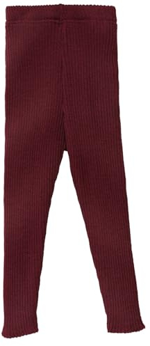 Stickade leggings för baby och barn – 100 % ekologisk merino – andningsbara, varma och mjuka – unisex storlek 62–140 – hållbar och rättvis stretchig – tillverkad i Tyskland, Cassis, 110-116