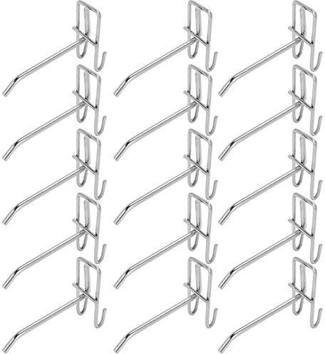 30 Uds. Ganchos para Tablero Perforado, Estante de Supermercado de Metal Gancho de Rejilla Soporte de Pared Gancho para Exhibición de Tablero de Clavija para Organización de Pared en Garaje(10cm)