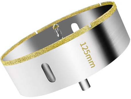 Meccion Diamant Lochsäge 125mm mit Zentrierbohrer Professionellen Diamant Kernlochbohrer für Glas, Fliesen, Porzellan, Keramik, Quarzit, Marmor