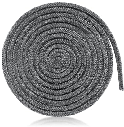 Joint Tressé pour Insert et Poêle Longueur 3mX 8mm Joint d'Étanchéité en Fibre de Verre Corde de Joint de Cheminée pour Cheminées Porte de Poêle à Bois (Gris)