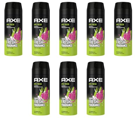AXE Bodyspray Epic Fresh 8x 150ml | Deo Männerdeo ohne Aluminium | Deodorant Deospray für Herren Männer Men