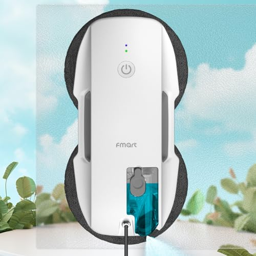 Fmart Robot de nettoyage de vitres automatique avec spray ultrasonique et commande par télécommande pour intérieur et extérieur, fenêtres, plafonds (T9)