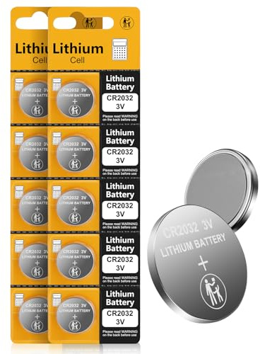 CR2032 - Batería de litio de 3 V (10 piezas), pila de botón para Apple Airtag/control remoto de coche/llaveros/monitor de glucosa/velas/relojes/básculas/timbre/sensores inteligentes/reemplazo de